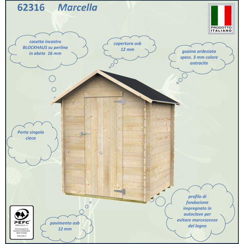 Casetta Bh16 Marcella 146x130 mm PSC pefc