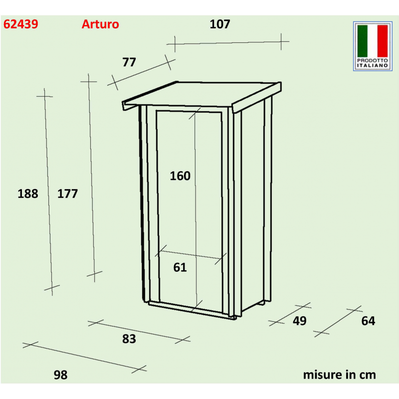 Casetta Bh16 Arturo Addossata 94x64 cm PSC pefc